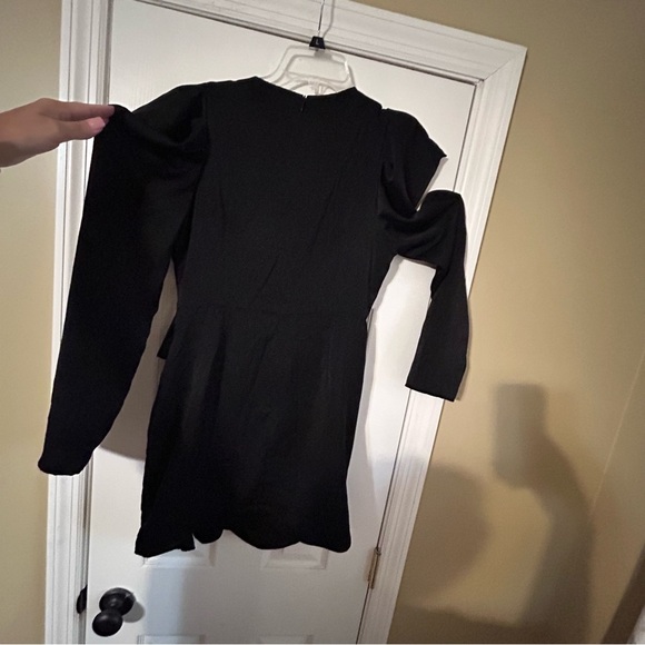 Elegant Black Mini Long sleeve Dress size Large NWT - Picture 8 of 9
